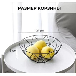 Фруктовница, Ваза для фруктов геометрия 26х26х9см