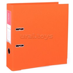 Папка с арочным механизмом A4 75 мм PP двусторонний разобранная, металлическая окантовка, запечатка форзаца, наварной карман с этикеткой, оранжевая