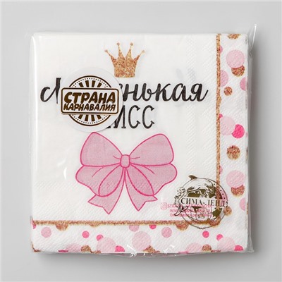 Салфетки бумажные «Маленькая мисс», 25×25 см, набор 20 шт.
