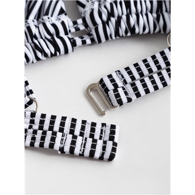 Купальник женский раздельный MINAKU «Stripe», размер 50, цвет черно-белый