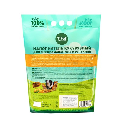 Наполнитель кукурузный для мелких животных и рептилий, 5 л, LITTLE VILLAGE-Triol