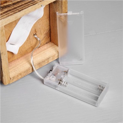 Фигура деревянная «Ёлочка», 30×10×10 см, 35 LED, батарейки AAx2 (не в комплекте), свечение теплое белое