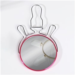 Зеркало настольное, с увеличением х2, круглое, настенное, двустороннее, 13.5×15 см, (d=11.5 см), МИКС
