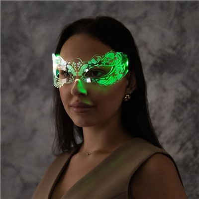 Светодиодные очки «Маскарад», 16.5×7×15.5 см, батарейки CR2032×2 (в комплекте), 3 режима, свечение RGB