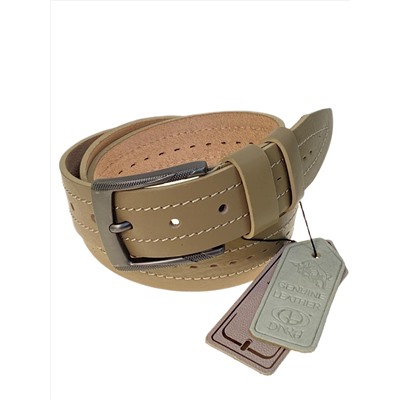 Ремень мужской из натуральной кожи, цвет  молочный