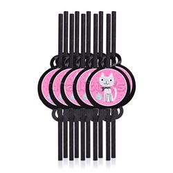 Набор посуды одноразовой "Гламурный кот" трубочки (10 шт)