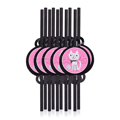 Набор посуды одноразовой "Гламурный кот" трубочки (10 шт)