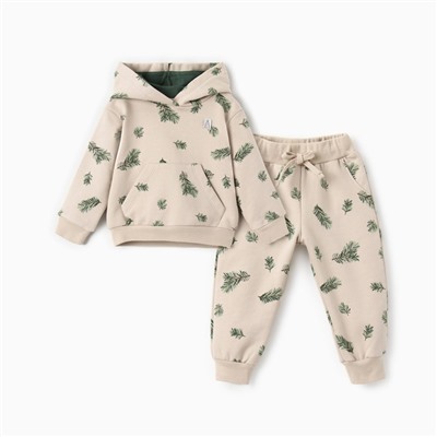 Костюм детский (худи, брюки) «Крошка Я. Еловые веточки», рост 86-92 см