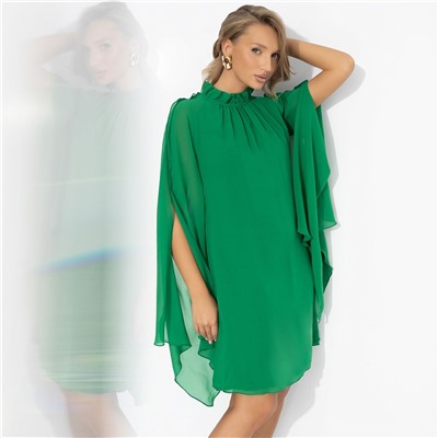 Платье со свободными рукавами, Стильная эйфория (зелёное)