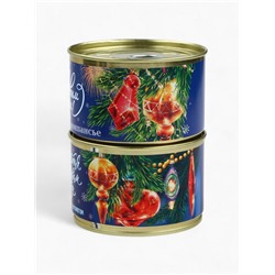 Подарочный набор новогодний в железной банке «С Новым годом»: монпансье 100 г, чай чёрный 50 г, варенье 30 г, открытка