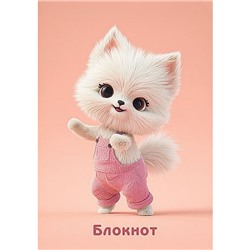 Блокнот на спирали А7 48л клетка "Белый котенок" С0059-25 Plano