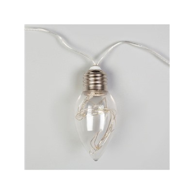 Гирлянда «Нить» 3 м с насадками «Лампочки капля», IP20, прозрачная нить, 80 LED, свечение мульти, 8 режимов, 220 В