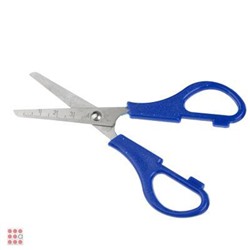 Школьные ножницы с линейкой