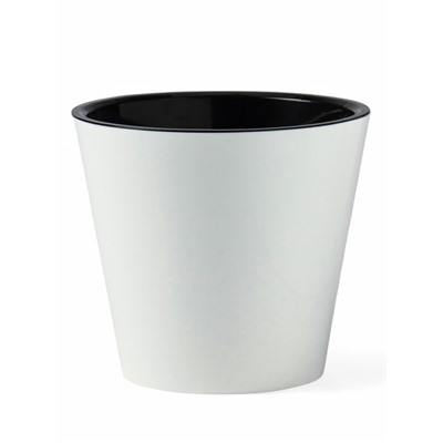 Кашпо для цветов с дренажной вставкой Rosemary, 1.6 л, d=16 см, пластиковое, белое