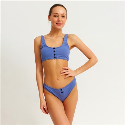 Купальник раздельный на пуговицах женский MINAKU, размер 48, синий