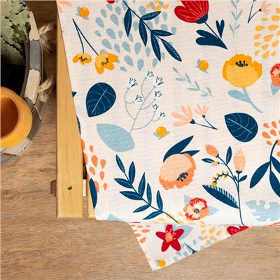 Простыня для бани «Цветочное поле» 150×180±5 см, 100% хлопок, вафельное полотно, 160 г/м²