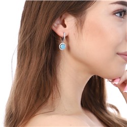 Серьги коллекция "Дубай" покрытие посеребрение, цвет камня: светло-голубой, арт. 847.613