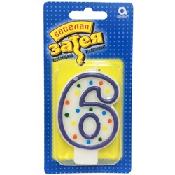 Свеча для торта фигурная - цифра "6"