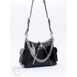 Сумка женская кожаная 2096Y black silver Polina&Eiterou  в Новосибирске