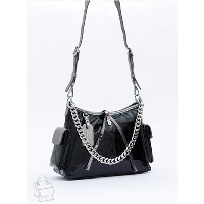 Сумка женская кожаная 2096Y black silver Polina&Eiterou  в Новосибирске