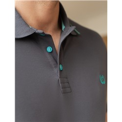 Футболка-поло из фактурного трикотажа