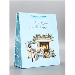 Пакет подарочный новогодний ламинированный, «Уюта в доме», 26×12×32 см