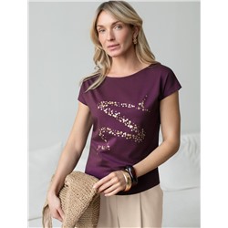 Нарядная футболка с блестящим принтом