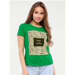 Футболка с леопардовым принтом ЛЕОWSP (Зеленый)
