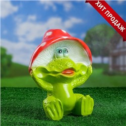 Садовая фигура из гипса «Лягушка улыбка под мухомором», 27.5×12×23.5 см