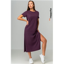 Однотонное женское платье-футболка Happyfox