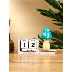 Календарь настольный «Грибок», 13×3.5×9 см, дерево, бело-зелёный