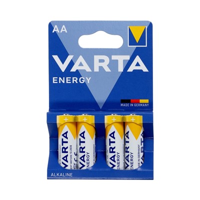 Батарейка алкалиновая Varta Energy, AA, LR6-4BL, 1.5 В, блистер, 4 шт.