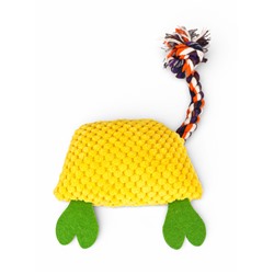 Мягкая игрушка для собак «Монстрик с канатом», 23 см, с пищалкой, жёлтая