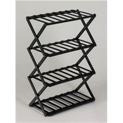 Стеллаж универсальный, 4 полки, 50×25×68 см, напольный, открытый, чёрный, Greengo