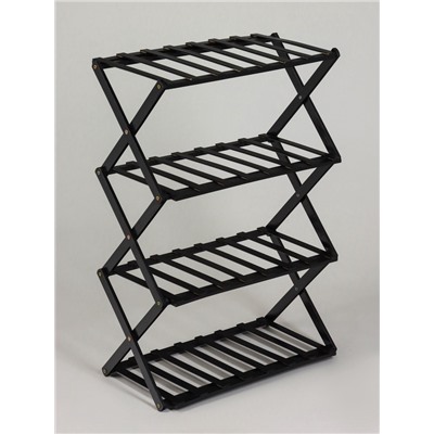 Стеллаж универсальный, 4 полки, 50×25×68 см, напольный, открытый, чёрный, Greengo