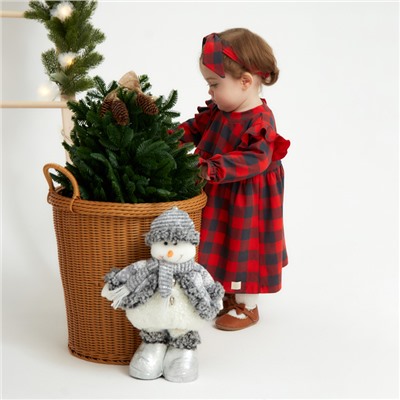 Платье и повязка Крошка Я «Клеточка», рост 74-80 см, красный