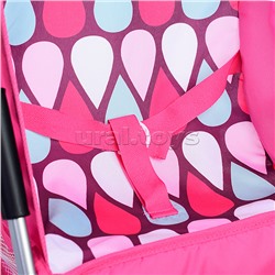 Коляска для кукол металлическая, складная, 3-х колесная, с козырьком, в пакете