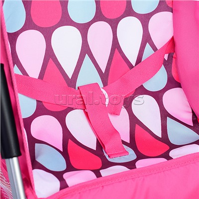 Коляска для кукол металлическая, складная, 3-х колесная, с козырьком, в пакете