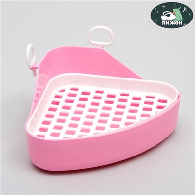 Туалет угловой для кроликов и хорьков, 18.5×18 см, микс цветов