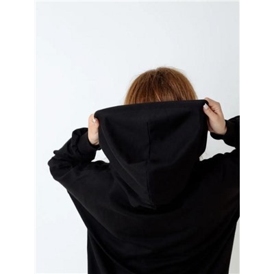 Толстовка худи с модным корейским жестом Я тебя люблю Арт. 1025 (Черный)