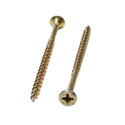 Саморез 3.8×65 мм ТУНДРА PREMIUM, потай, крупная резьба, шлиц PH, желтый цинк, 1 кг