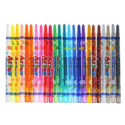 Мелки восковые 24 Crown, Art, Story, выкручивающийся стержень