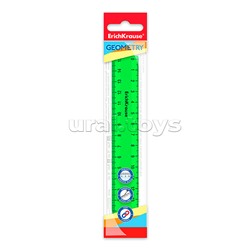 Линейка пластиковая Neon Solid, 15см, зеленая, во флоупаке
