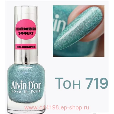 Alvin D`or Лак для ногтей Holographic тон 719 призрак бирюзы 15 мл