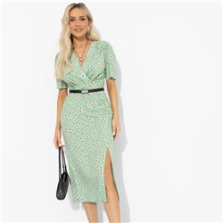 Платье из вискозы с драпировкой, Амур настиг (зеленое)