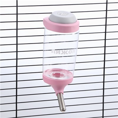 Поилка для грызунов, 350 мл, розовая