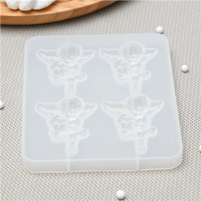 Силиконовый молд «Серафим», 12,5×10,5×1 см, цвет белый