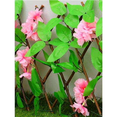 Ограждение декоративное, 35×120 см, «Розовые цветы», Greengo