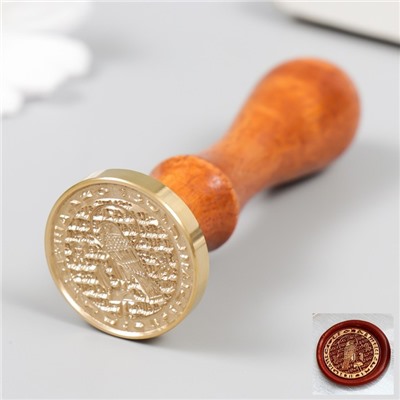 Печать для сургуча с деревянной ручкой «Ястреб» 3×3 см