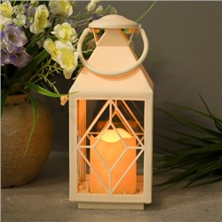 Светильник фонарь настольный Новогодний 27 см белый / YR8241W /уп 30/от батареек